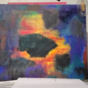 Womens Abstract Art To Wear Colorful Streetwear Handmade One Size